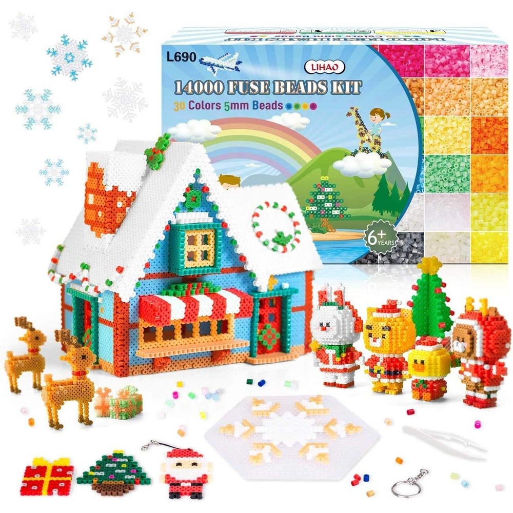 HOLIDAY FUN!!  14000 Pieces 5mm Fuse Beads Craft Kit for Kids and Adults
